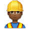 Man Construction Worker- Medium-Dark Skin Tone emoji on LG